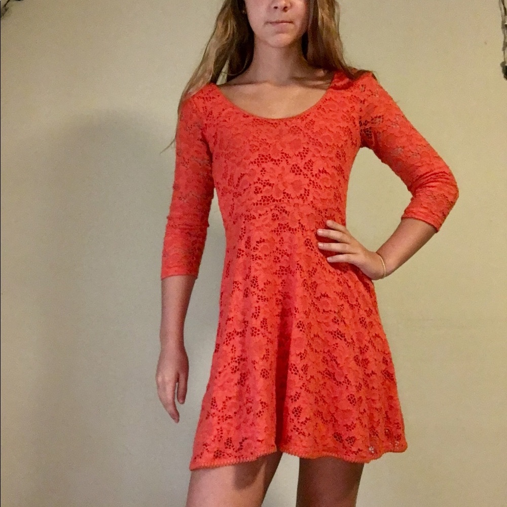 🎉HP 🎉Free People Orange Lace Dress - Picture 2 of 6